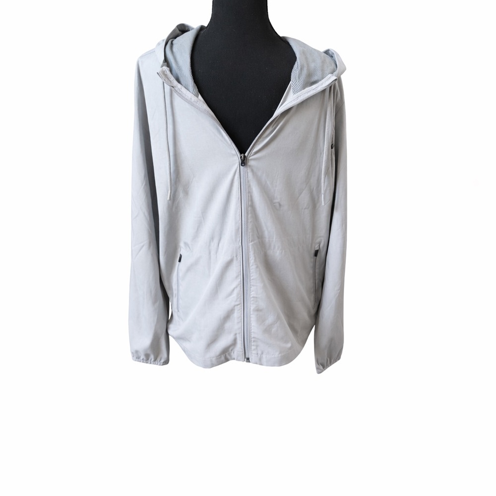 Vuori Women’s Gray Lightweight Full-Zip Hooded Performance Jacket M